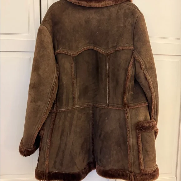 Brown Suede and Shearling Coat - Picture 2 of 13